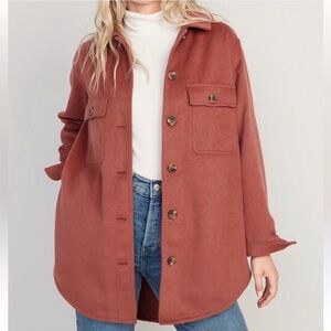 Old Navy Soft-Brushed Utility Shacket Rusty Red Women’s Sz Small Shirt Jacket